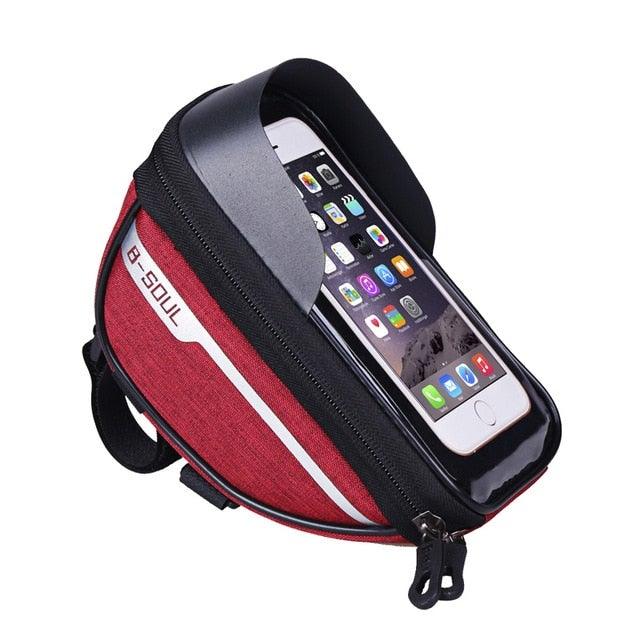 Cycling Bicycle Bike Head Tube Handlebar Cell Mobile Phone Bag Case Holder Screen Phone Mount Bags Case Bag Bicycle Bag Waterproof Bike Phone Mount Top Tube Bag Bike Phone Case Holder Accessories Cycling Pouch Compatible With Smartphones - UrbanCycling.com