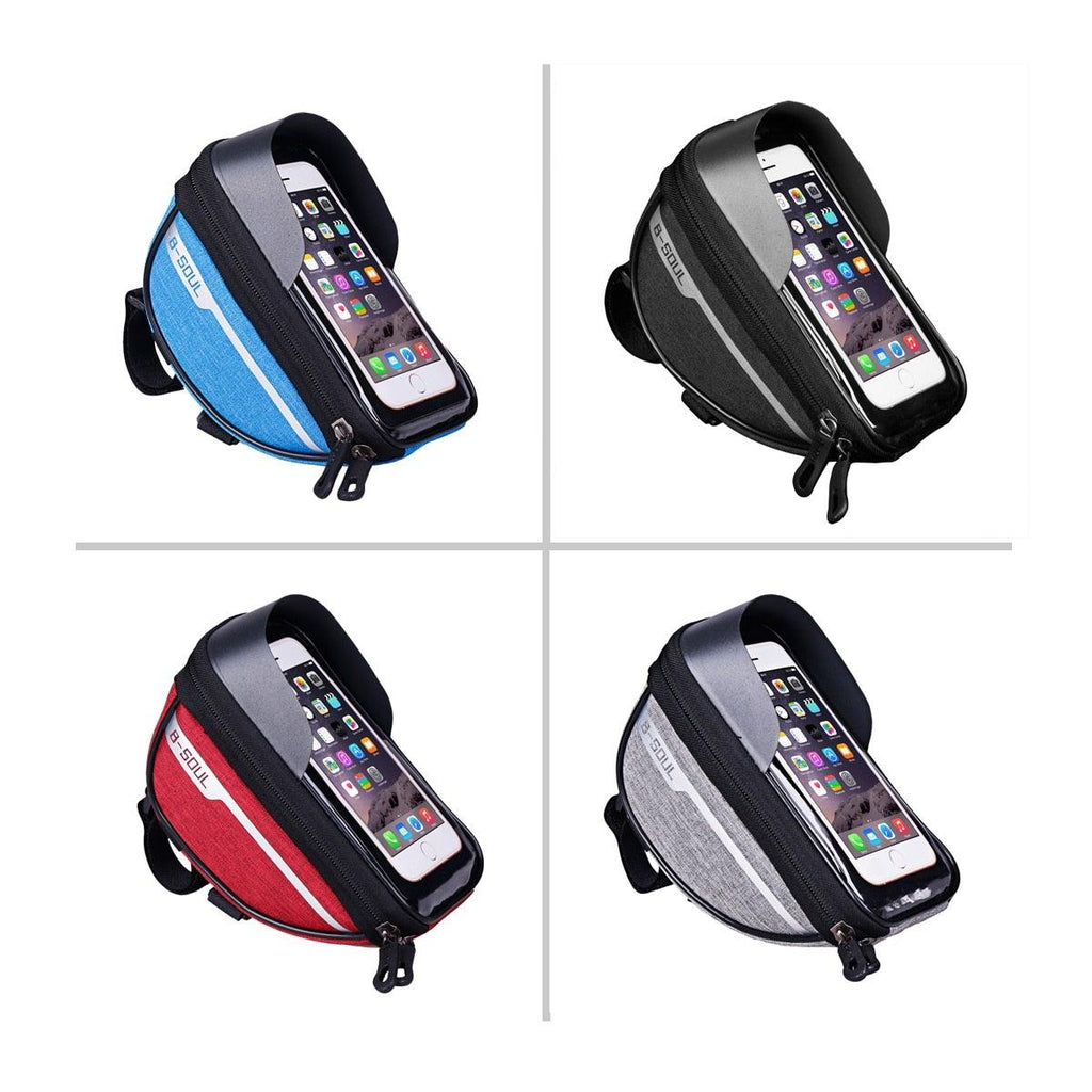 Cycling Bicycle Bike Head Tube Handlebar Cell Mobile Phone Bag Case Holder Screen Phone Mount Bags Case Bag Bicycle Bag Waterproof Bike Phone Mount Top Tube Bag Bike Phone Case Holder Accessories Cycling Pouch Compatible With Smartphones - UrbanCycling.com