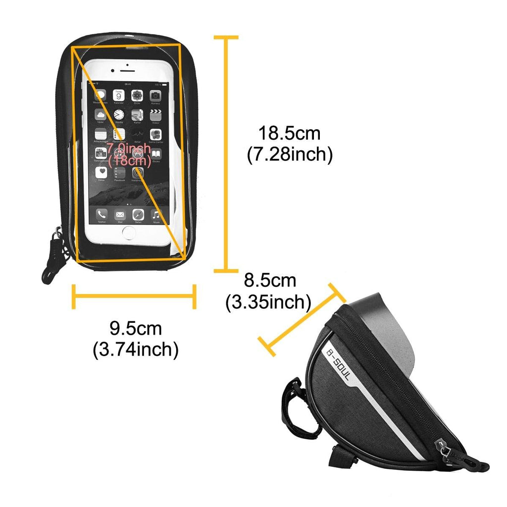Cycling Bicycle Bike Head Tube Handlebar Cell Mobile Phone Bag Case Holder Screen Phone Mount Bags Case Bag Bicycle Bag Waterproof Bike Phone Mount Top Tube Bag Bike Phone Case Holder Accessories Cycling Pouch Compatible With Smartphones - UrbanCycling.com