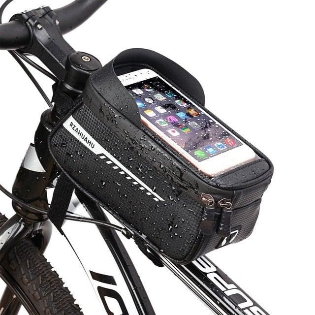 Cycling Bicycle Bike Head Tube Handlebar Cell Mobile Phone Bag Case Holder Screen Phone Mount Bags Case Bag Bicycle Bag Waterproof Bike Phone Mount Top Tube Bag Bike Phone Case Holder Accessories Cycling Pouch Compatible With Smartphones - UrbanCycling.com