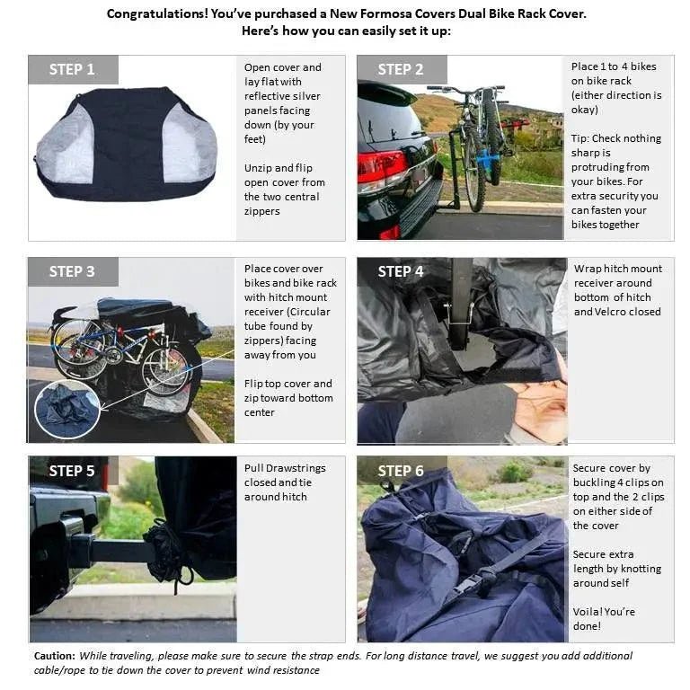 Dual Bike Rack Cover For Transport (Fits 1 - 2 Bicycles) Large Translucent Ends NOW with License Plate Holder - UrbanCycling.com