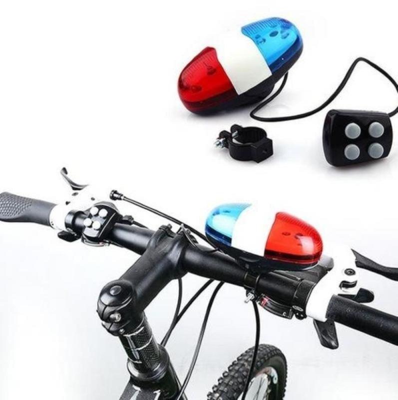 Durable Waterproof Multifunction Cycle Lamp 4 Loud Siren Sound Trumpet Police 6 LED Light Electronic Siren Bike Bell Battery Bike Bicycle Police Strobe Blue Red Bicycle Safety Light Loud Siren Sound Cycling Horn Bells - UrbanCycling.com