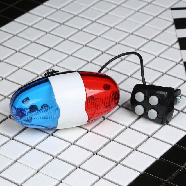 Durable Waterproof Multifunction Cycle Lamp 4 Loud Siren Sound Trumpet Police 6 LED Light Electronic Siren Bike Bell Battery Bike Bicycle Police Strobe Blue Red Bicycle Safety Light Loud Siren Sound Cycling Horn Bells - UrbanCycling.com