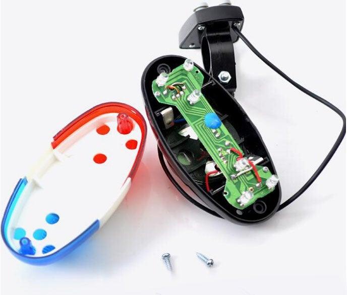 Durable Waterproof Multifunction Cycle Lamp 4 Loud Siren Sound Trumpet Police 6 LED Light Electronic Siren Bike Bell Battery Bike Bicycle Police Strobe Blue Red Bicycle Safety Light Loud Siren Sound Cycling Horn Bells - UrbanCycling.com