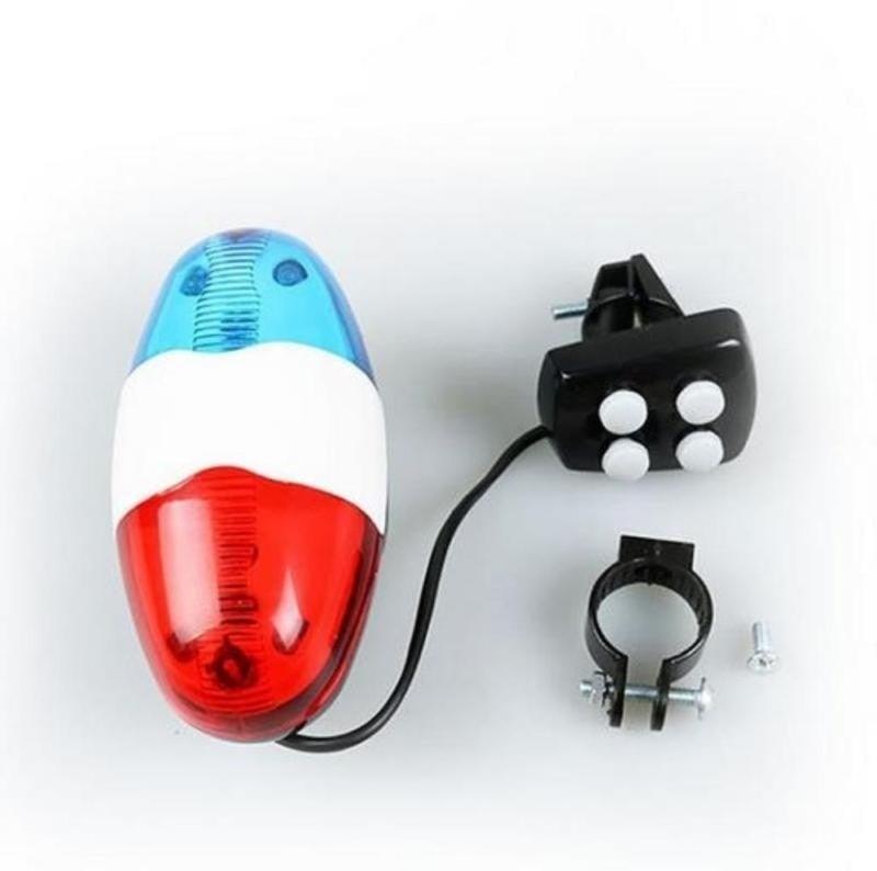 Durable Waterproof Multifunction Cycle Lamp 4 Loud Siren Sound Trumpet Police 6 LED Light Electronic Siren Bike Bell Battery Bike Bicycle Police Strobe Blue Red Bicycle Safety Light Loud Siren Sound Cycling Horn Bells - UrbanCycling.com