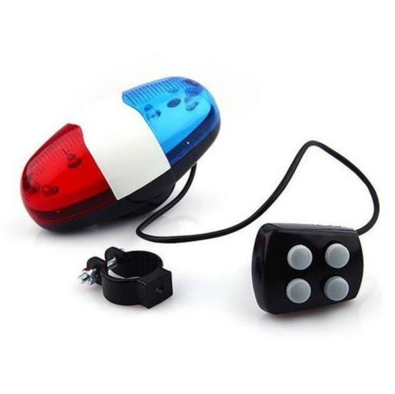 Durable Waterproof Multifunction Cycle Lamp 4 Loud Siren Sound Trumpet Police 6 LED Light Electronic Siren Bike Bell Battery Bike Bicycle Police Strobe Blue Red Bicycle Safety Light Loud Siren Sound Cycling Horn Bells - UrbanCycling.com