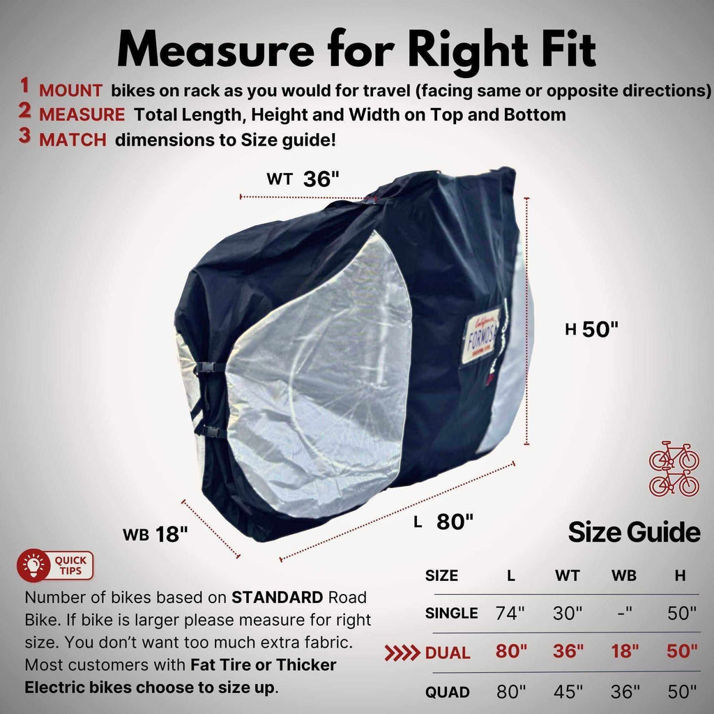 Electric Bike Cover for Transport (Fits 1 - 2 E - Bikes) with Large Translucent Ends - UrbanCycling.com