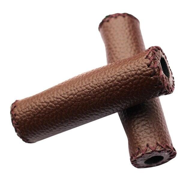 Ergonomic Bike Handle Grips PU Leather Soft Rubber Bicycle Mountain Bike Anti - Slip Handlebar Grips Retro Artificial Leather Handle Grips Cycling Anti Slip Road Mountain Comfortable Bike Handlebar Grips - UrbanCycling.com
