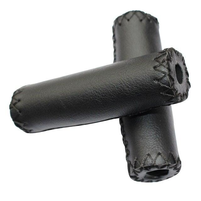 Ergonomic Bike Handle Grips PU Leather Soft Rubber Bicycle Mountain Bike Anti - Slip Handlebar Grips Retro Artificial Leather Handle Grips Cycling Anti Slip Road Mountain Comfortable Bike Handlebar Grips - UrbanCycling.com