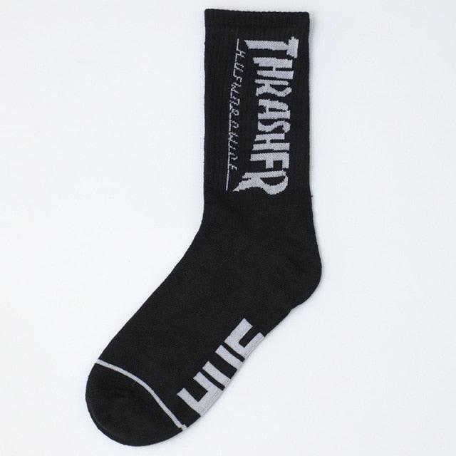 Fashion Men Street Wear Cool Cotton Socks Harajuku Funny Socks Trendy Women Long Socks Crew Socks White Hip Hop Socks Basketball Running Cycling Socks For Men And Women - UrbanCycling.com