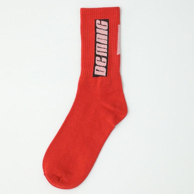 Fashion Men Street Wear Cool Cotton Socks Harajuku Funny Socks Trendy Women Long Socks Crew Socks White Hip Hop Socks Basketball Running Cycling Socks For Men And Women - UrbanCycling.com