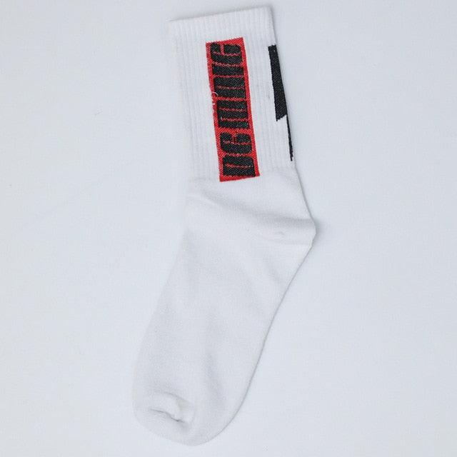 Fashion Men Street Wear Cool Cotton Socks Harajuku Funny Socks Trendy Women Long Socks Crew Socks White Hip Hop Socks Basketball Running Cycling Socks For Men And Women - UrbanCycling.com