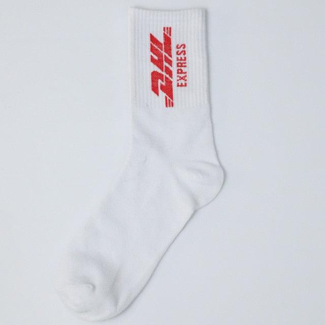 Fashion Men Street Wear Cool Cotton Socks Harajuku Funny Socks Trendy Women Long Socks Crew Socks White Hip Hop Socks Basketball Running Cycling Socks For Men And Women - UrbanCycling.com