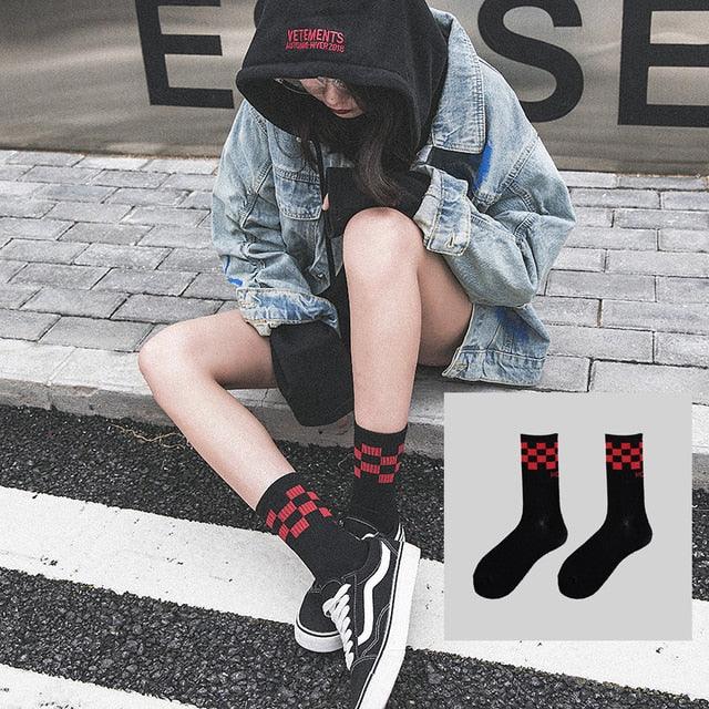 Fashion Men Street Wear Cool Cotton Socks Harajuku Funny Socks Trendy Women Long Socks Crew Socks White Hip Hop Socks Basketball Running Cycling Socks For Men And Women - UrbanCycling.com