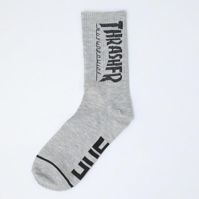 Fashion Men Street Wear Cool Cotton Socks Harajuku Funny Socks Trendy Women Long Socks Crew Socks White Hip Hop Socks Basketball Running Cycling Socks For Men And Women - UrbanCycling.com