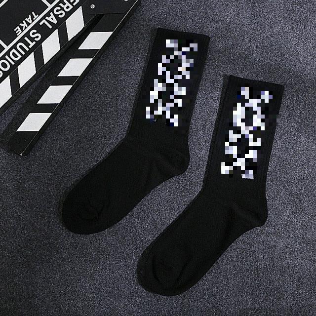 Fashion Men Street Wear Cool Cotton Socks Harajuku Funny Socks Trendy Women Long Socks Crew Socks White Hip Hop Socks Basketball Running Cycling Socks For Men And Women - UrbanCycling.com