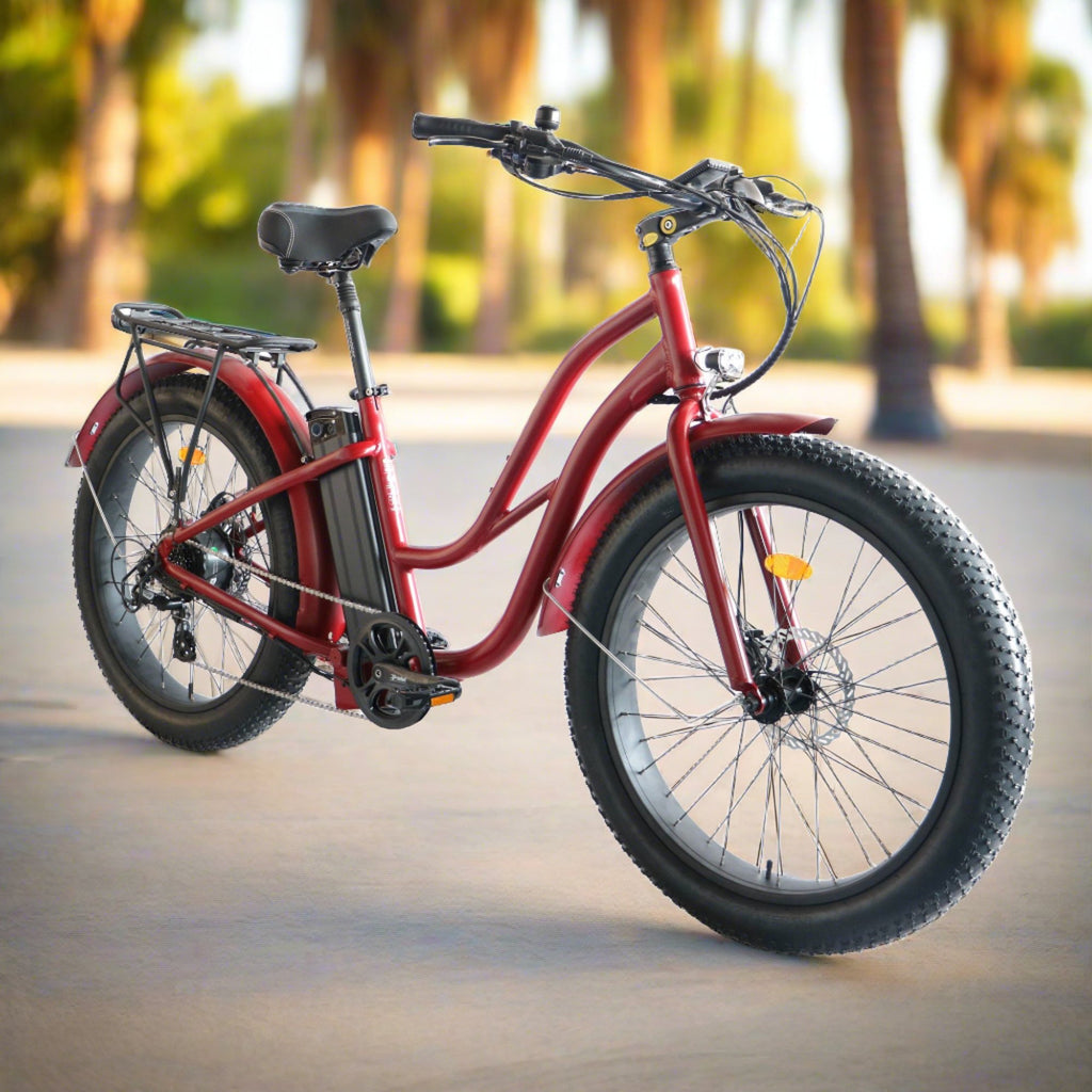 Fat Tire Step Thru 26x4 - 52v Beach Cruiser Electric Bike - UrbanCycling.com