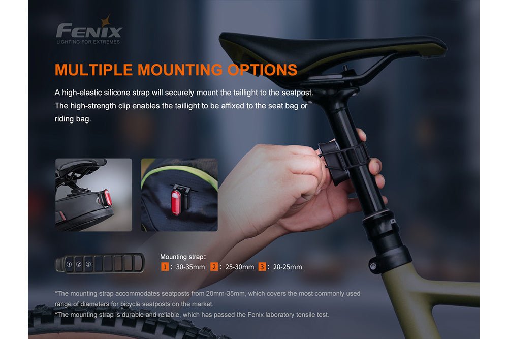 Fenix BC05R V2.0 Rechargeable Bicycle Tail Light - UrbanCycling.com