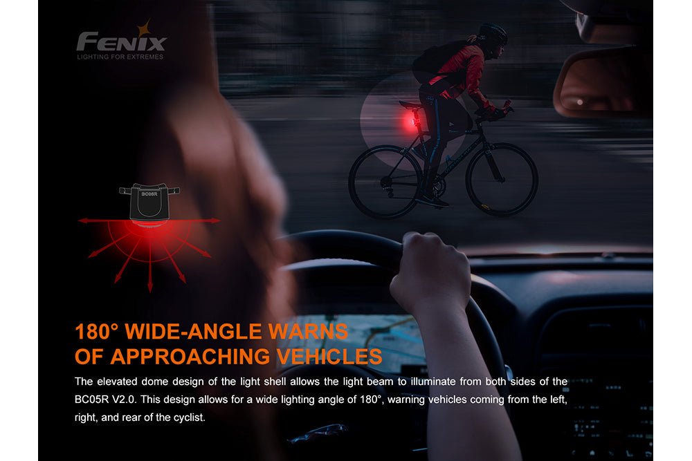 Fenix BC05R V2.0 Rechargeable Bicycle Tail Light - UrbanCycling.com