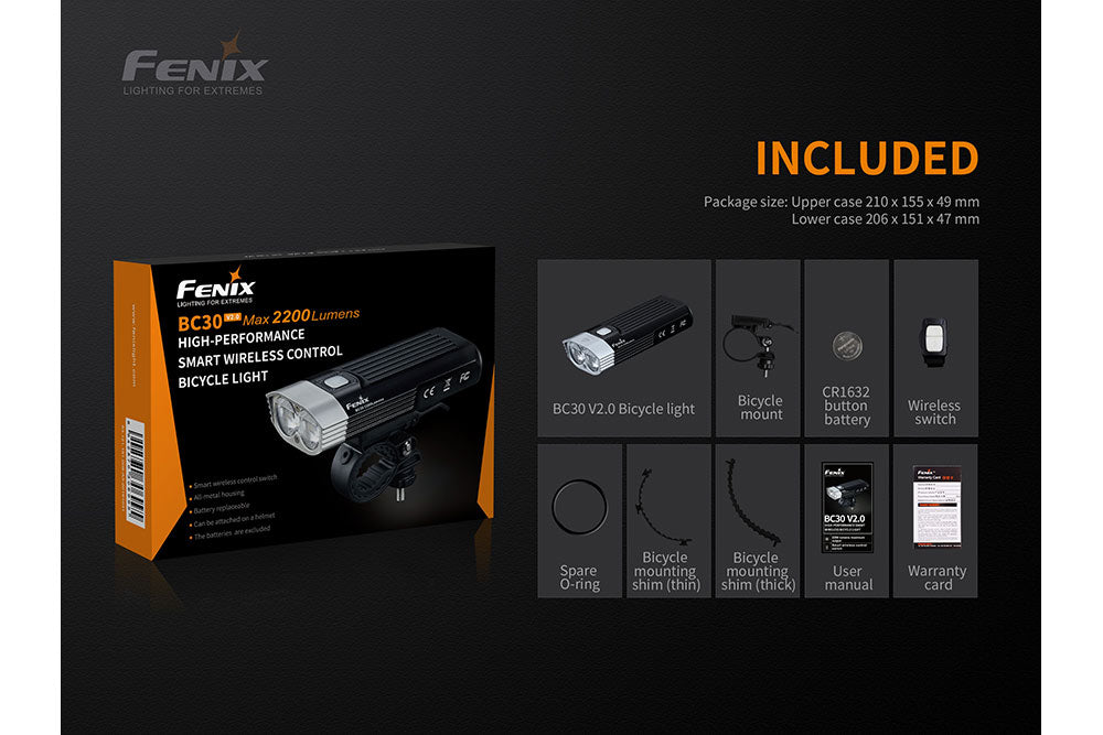 Fenix BC30 V2 LED Bike Light - UrbanCycling.com