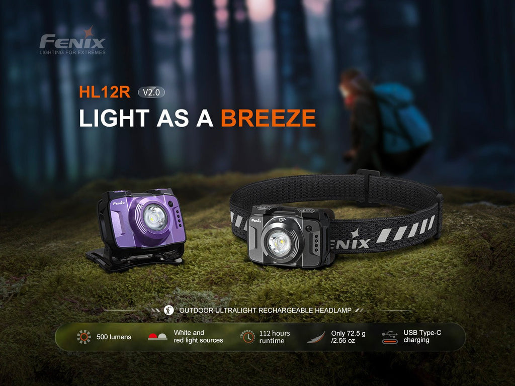 Fenix HL12R V2 Ultralight Outdoor Rechargeable Headlamp - UrbanCycling.com