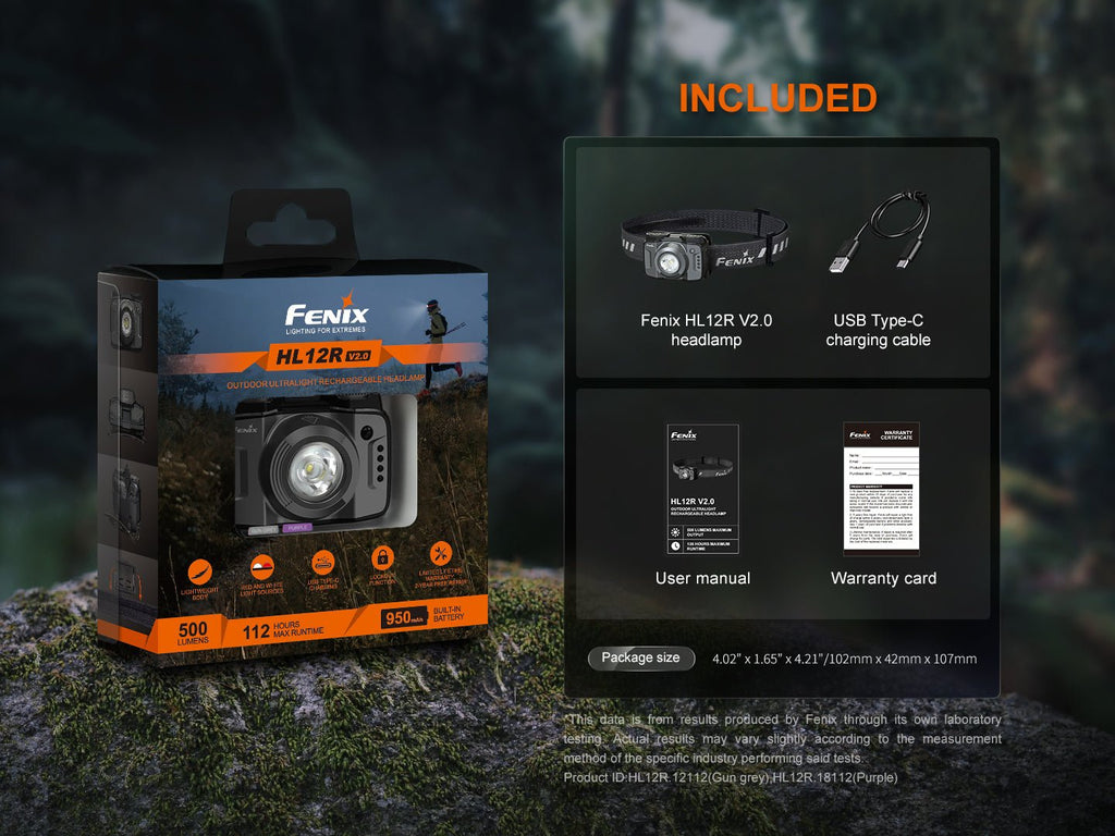 Fenix HL12R V2 Ultralight Outdoor Rechargeable Headlamp - UrbanCycling.com