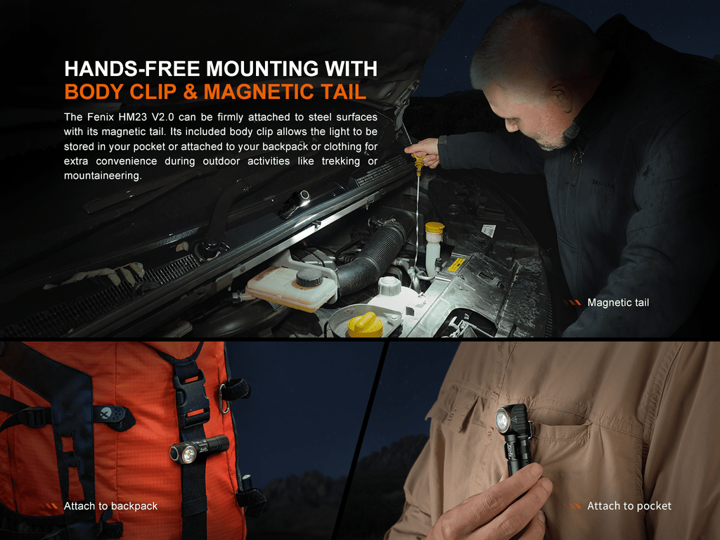 Fenix HM23 V2.0 Lightweight Detachable AA Headlamp - UrbanCycling.com