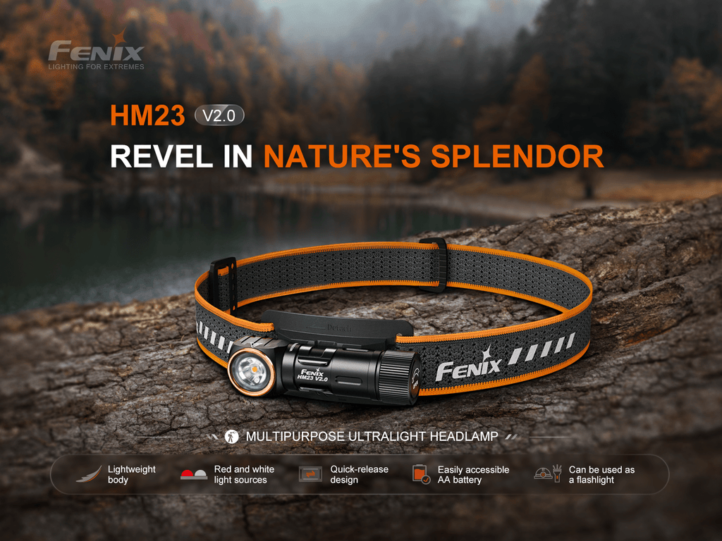 Fenix HM23 V2.0 Lightweight Detachable AA Headlamp - UrbanCycling.com