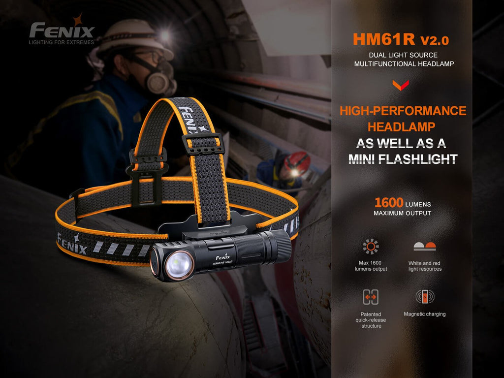 Fenix HM61R V2 Rechargeable LED Headlamp - 1600 Lumens - UrbanCycling.com