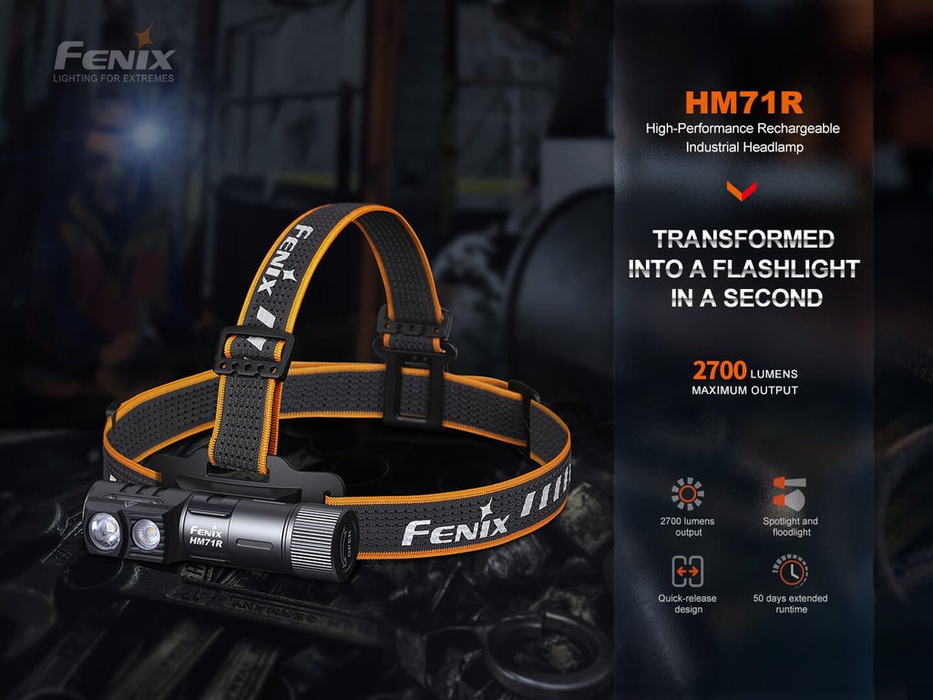 Fenix HM71R Rechargeable Industrial LED Headlamp - UrbanCycling.com