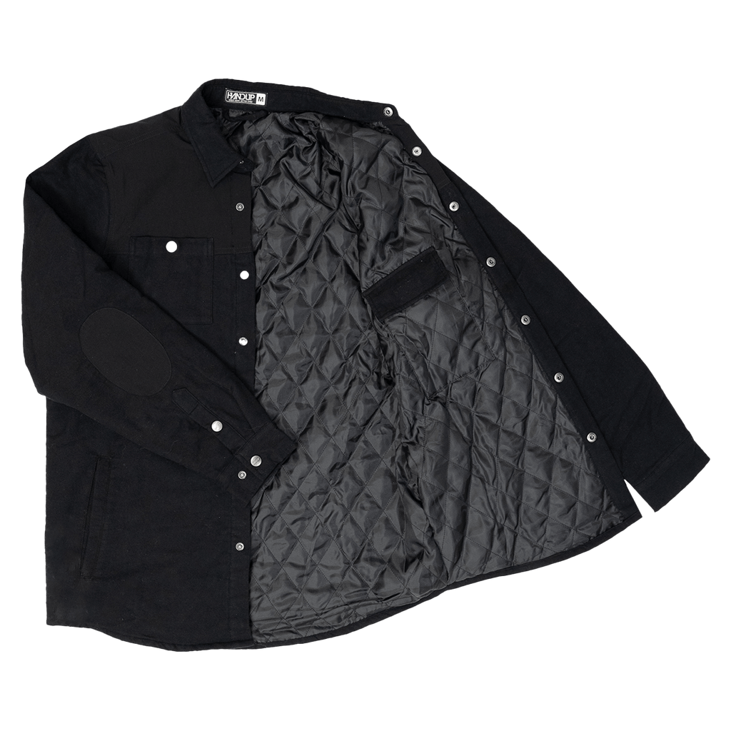 Flannel Jacket - Black on Black - UrbanCycling.com