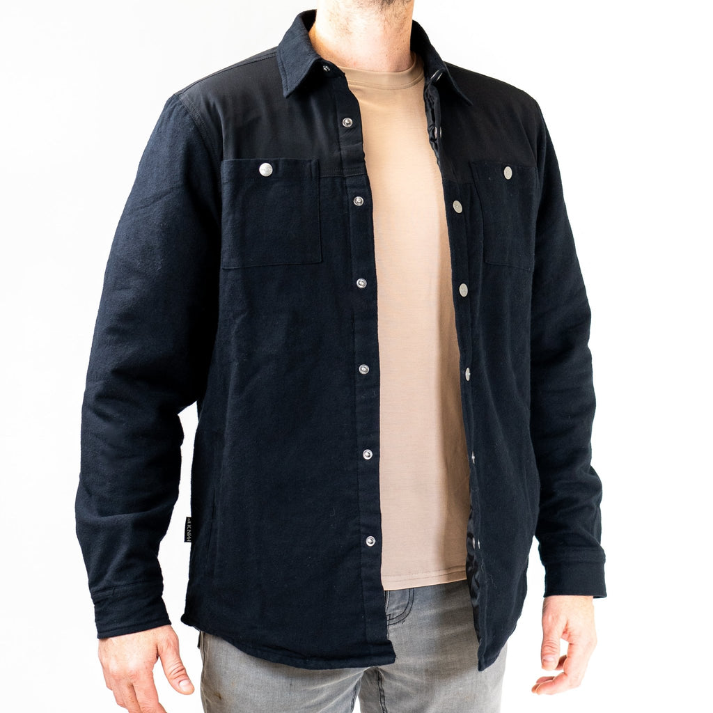 Flannel Jacket - Black on Black - UrbanCycling.com
