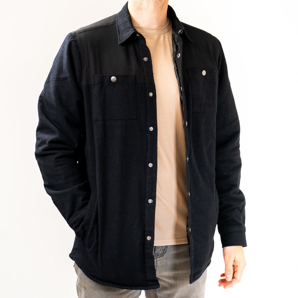 Flannel Jacket - Black on Black - UrbanCycling.com