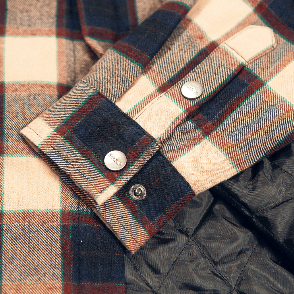 Flannel Jacket - Navy/Tan Plaid - UrbanCycling.com