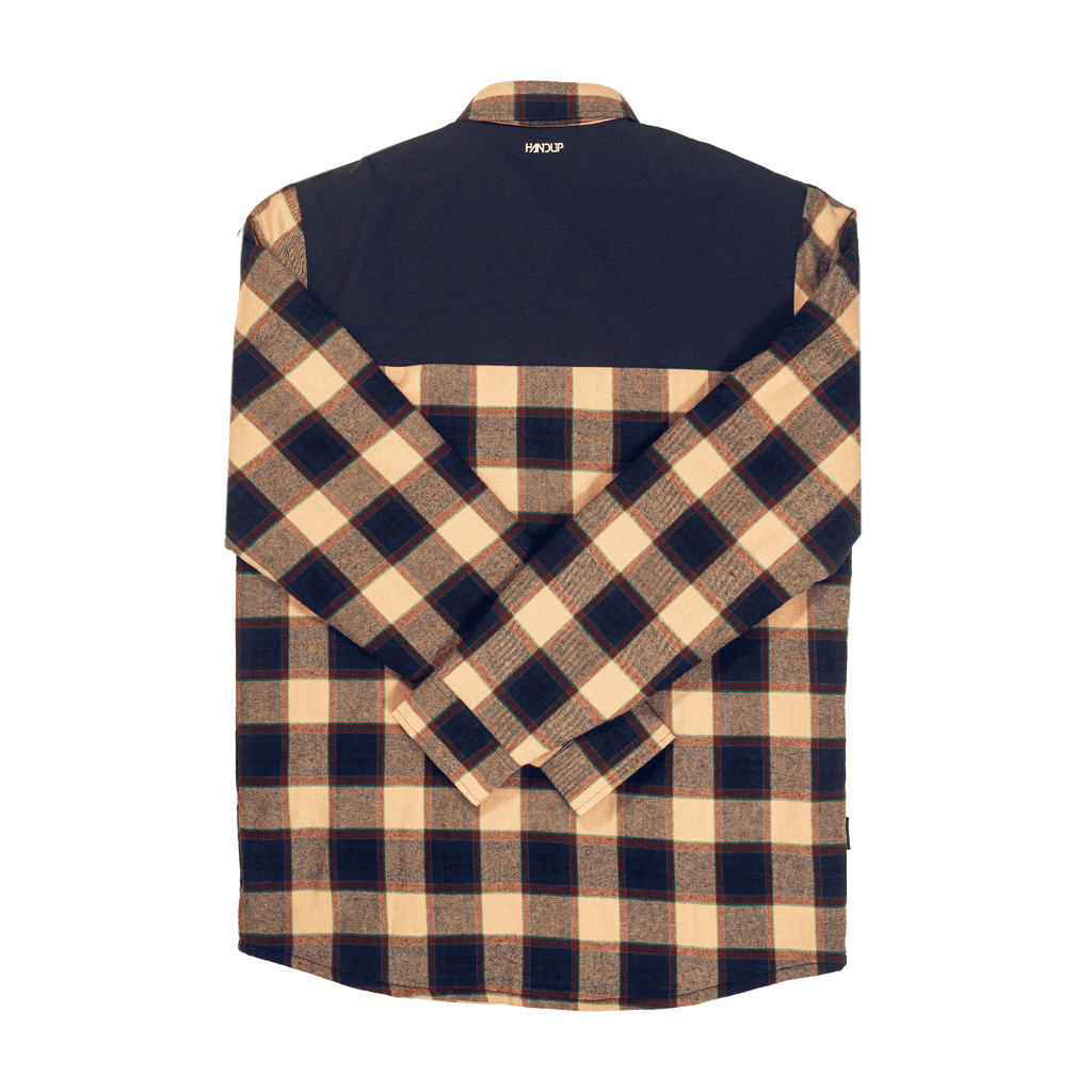 Flannel Jacket - Navy/Tan Plaid - UrbanCycling.com