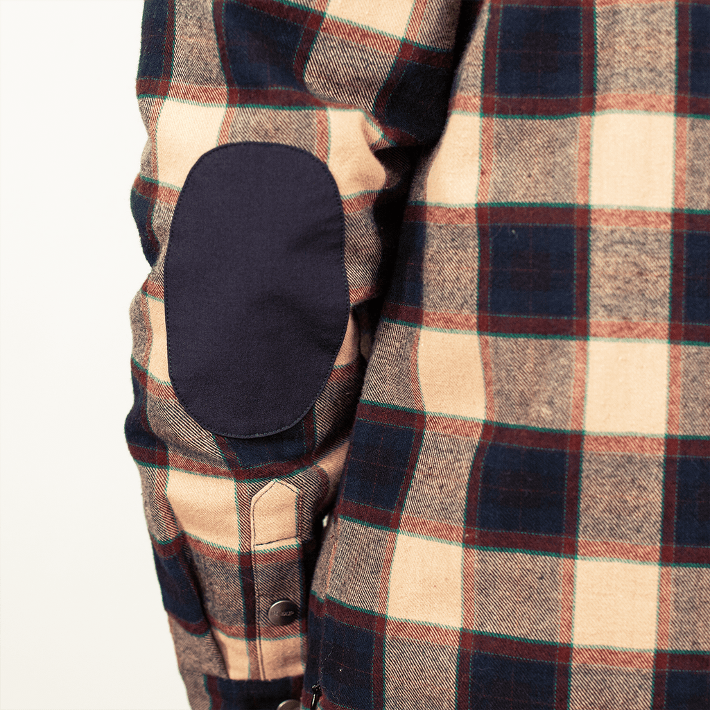Flannel Jacket - Navy/Tan Plaid - UrbanCycling.com