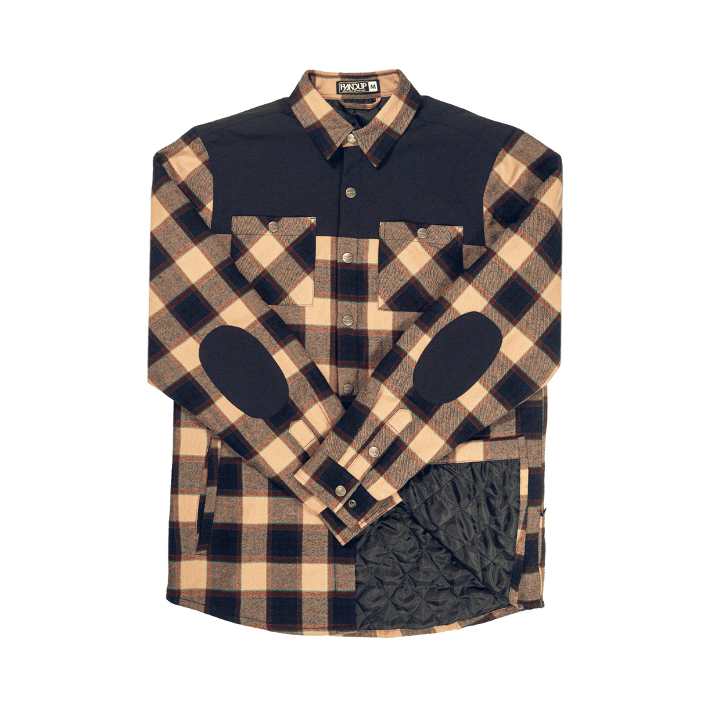 Flannel Jacket - Navy/Tan Plaid - UrbanCycling.com