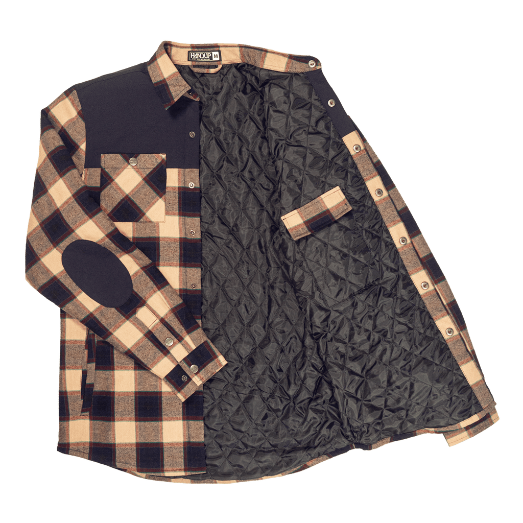Flannel Jacket - Navy/Tan Plaid - UrbanCycling.com