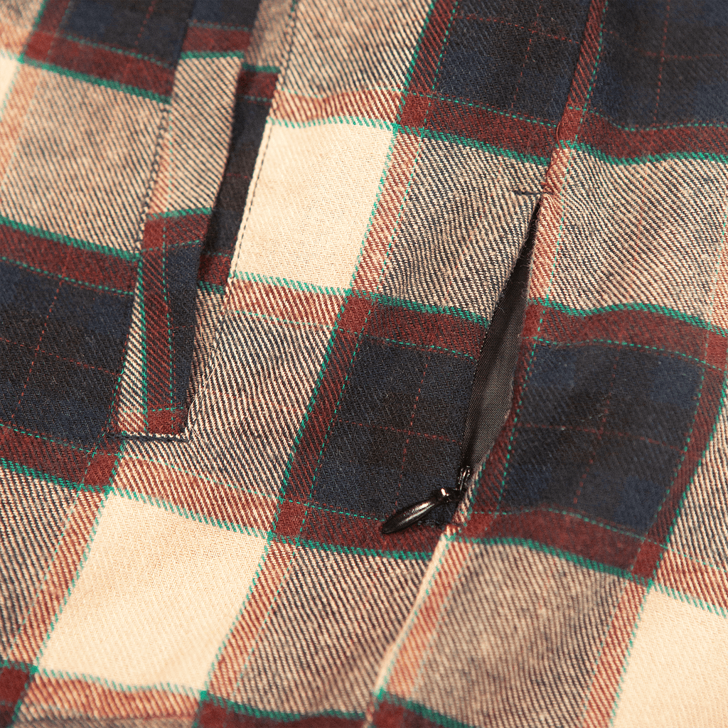 Flannel Jacket - Navy/Tan Plaid - UrbanCycling.com