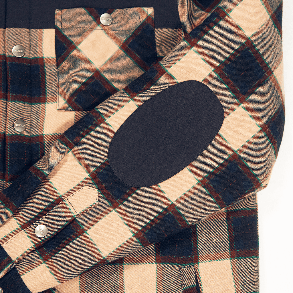 Flannel Jacket - Navy/Tan Plaid - UrbanCycling.com