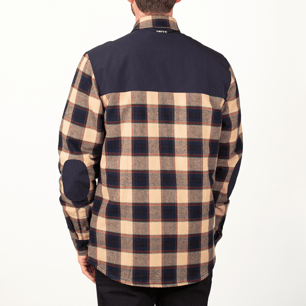 Flannel Jacket - Navy/Tan Plaid - UrbanCycling.com