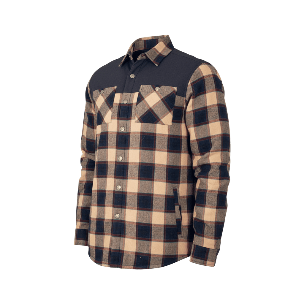 Flannel Jacket - Navy/Tan Plaid - UrbanCycling.com