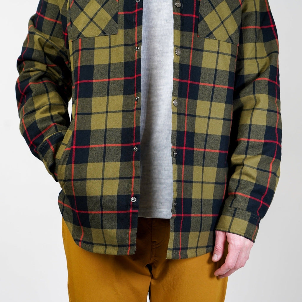 Flannel Jacket - Olive Flannel - UrbanCycling.com