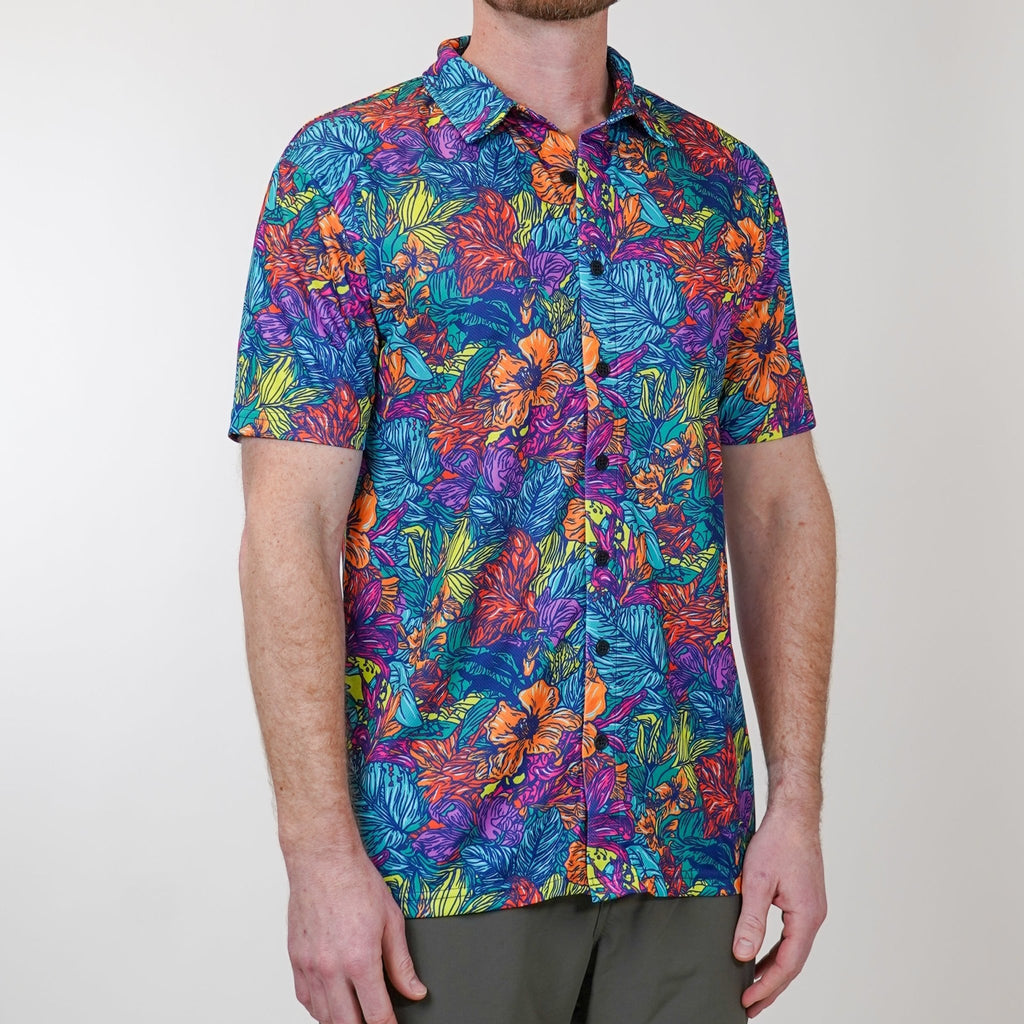 FlexGRID Button Up - Dirt Surfin' Floral - UrbanCycling.com