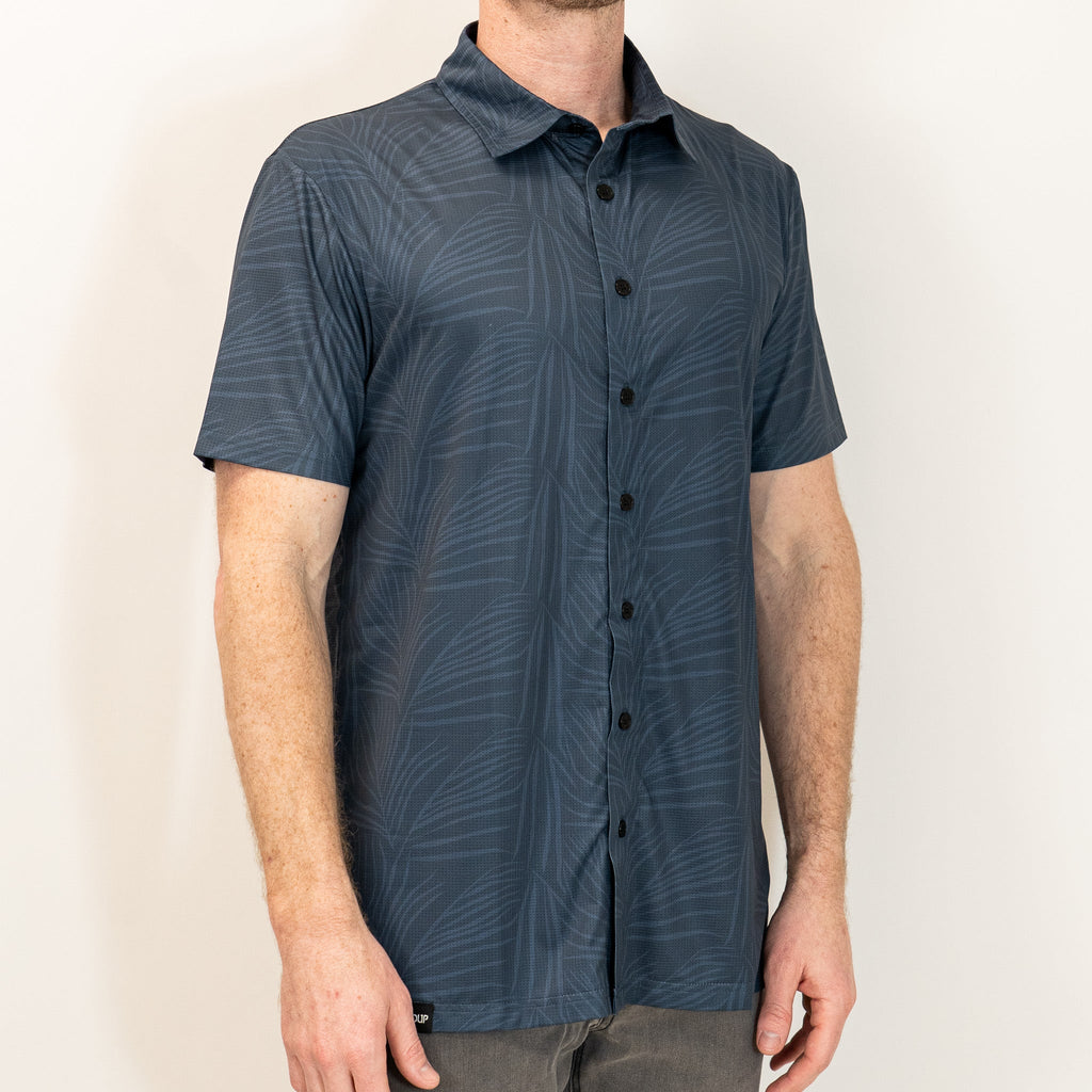 FlexGRID Button Up - Fern Flow Blue Steel - UrbanCycling.com
