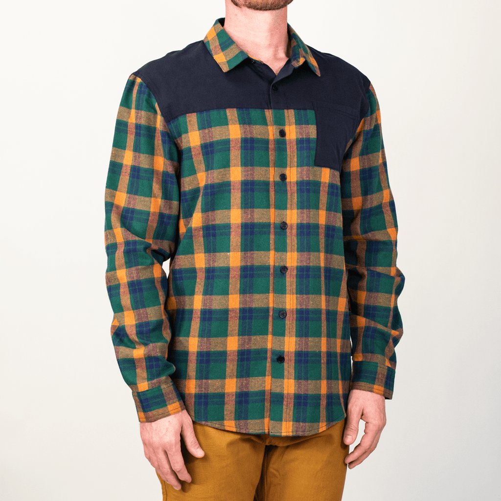 FlexTop Flannel - Forest Green/Golden Mustard - UrbanCycling.com