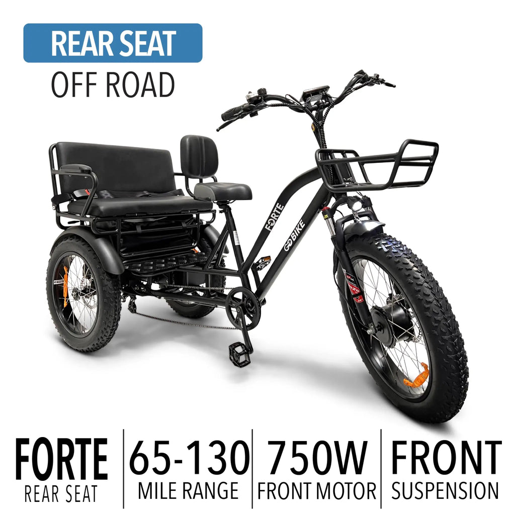 FORTE Electric Tricycle with Rear Seat - UrbanCycling.com