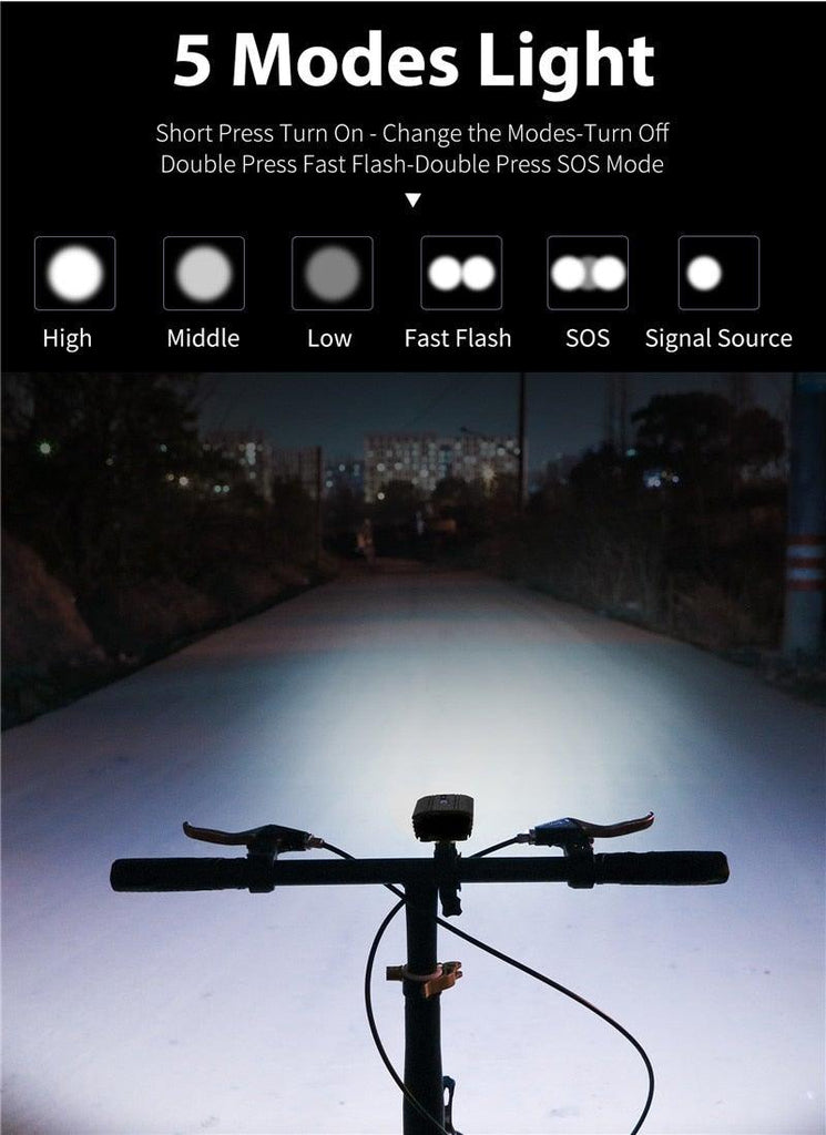 Front Bicycle Light USB Rechargeable LED Bike Light Waterproof Cycling Headlight Climbing Safety Flashlight Lamps Bike Light Super Bright Bicycle Light Easy To Install Fits All Bikes Headlights With Modes - UrbanCycling.com