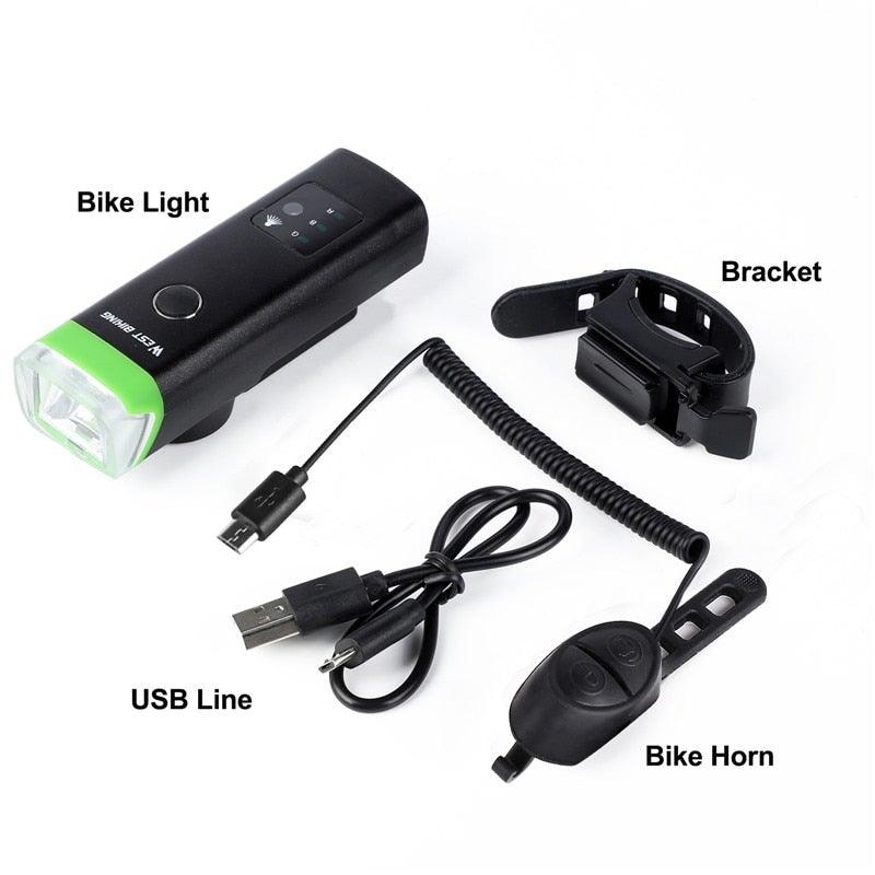 Front Bicycle Light USB Rechargeable LED Bike Light Waterproof Cycling Headlight Climbing Safety Flashlight Lamps Bike Light Super Bright Bicycle Light Easy To Install Fits All Bikes Headlights With Modes - UrbanCycling.com