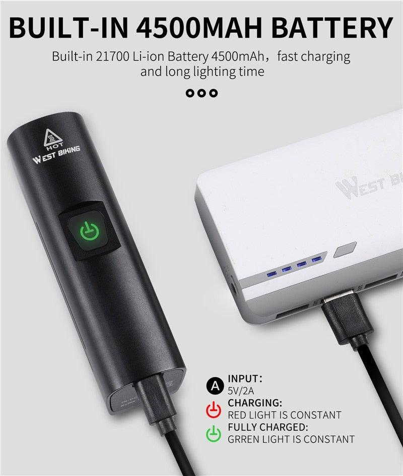 Front Bicycle Light USB Rechargeable LED Bike Light Waterproof Cycling Headlight Climbing Safety Flashlight Lamps Bike Light Super Bright Bicycle Light Easy To Install Fits All Bikes Headlights With Modes - UrbanCycling.com